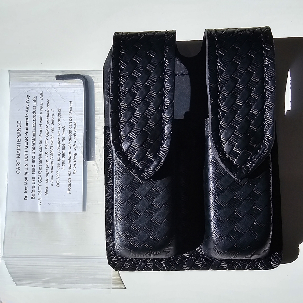 US Duty Gear Model 88-G1 Double Magazine Pouch Hidden Snap in Basketweav…